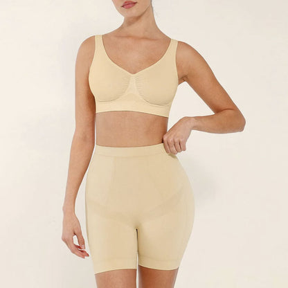 Sieviešu boyshort biksītes ar vieglu kompresiju – gaiši bēšā krāsā, shapewear