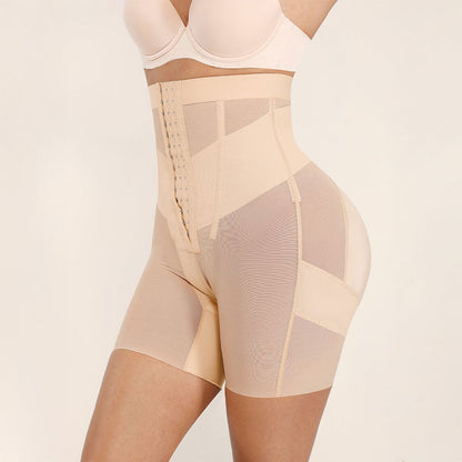 Koriģējošie šorti ar augsto jostasvietu un sietiņaudumu – sieviešu shapewear apakšveļa