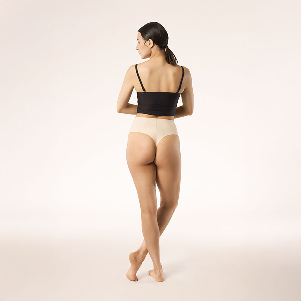 pieguļošas bezvīļu apakšbikses, stringi maxi, ādas krāsā, no aizmugures