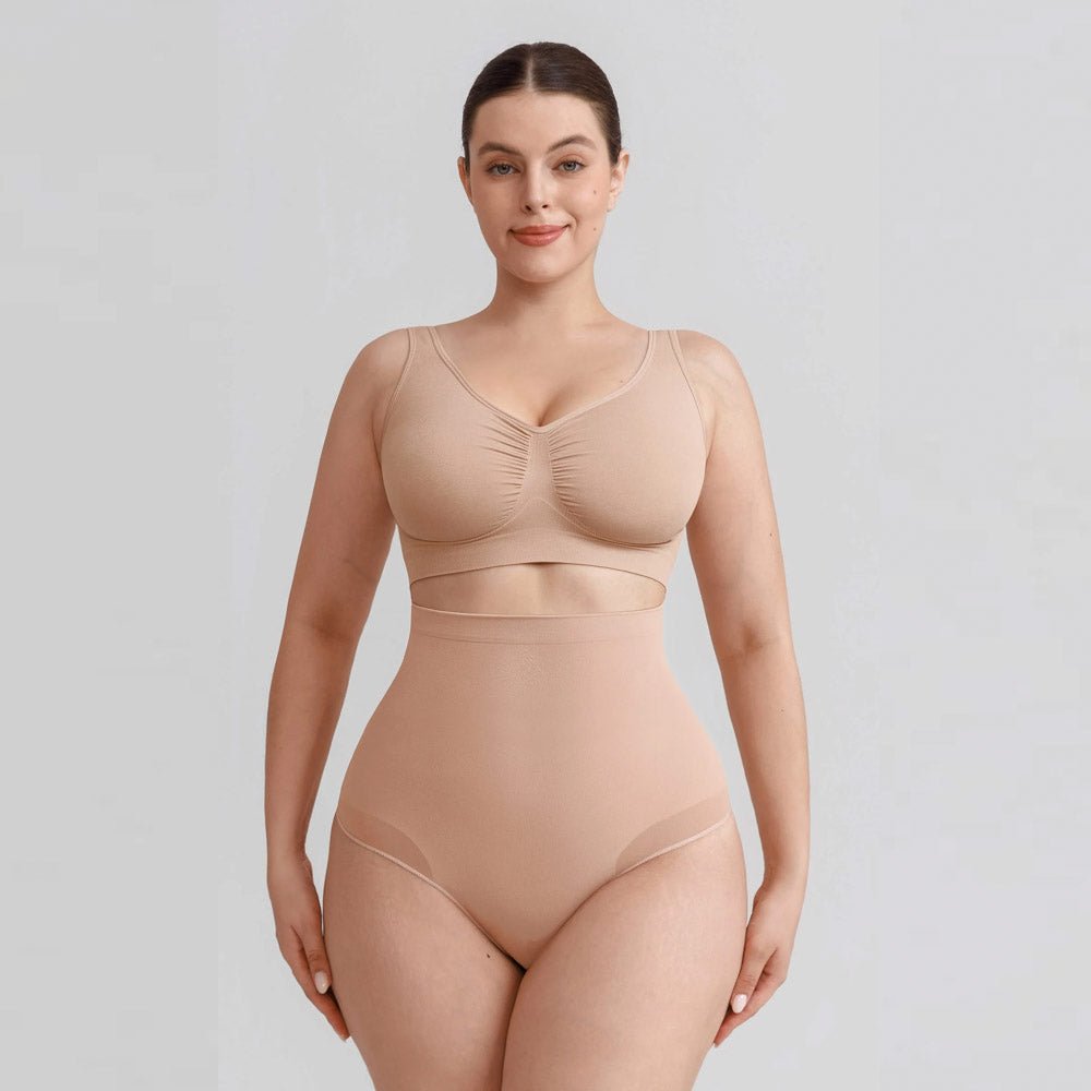 Bezvīļu Koriģējošās Biksītes ar Augsto Malu - ElorélleBēšsShapewear