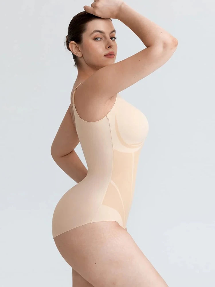 Liquid LYCRA™ V-veida izgriezuma viegli koriģējošs bodijs - ElorélleBēšs