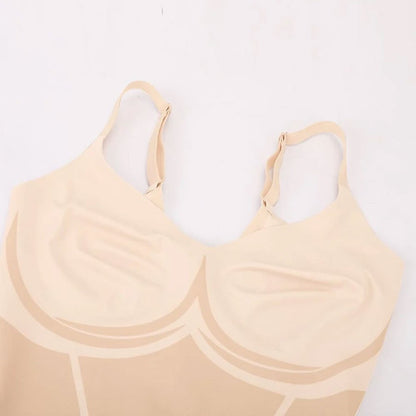 Liquid LYCRA™ V-veida Izgriezuma Viegli Koriģējošs Bodijs ar Šotyu Daļu - ElorélleBēšsShapewear